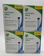 One Touch Ultra Blood Glucose Test Strips- 240ct 4x60ct Sealed Boxes Exp 1/27