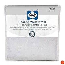 Sealy Cooling Moisture Wicking Waterproof Crib Mattress Pad - White