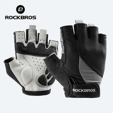 ROCKBROS Guanti Ciclismo Mezze Dita Gel Imbottiti MTB Bici da Strada Traspiranti