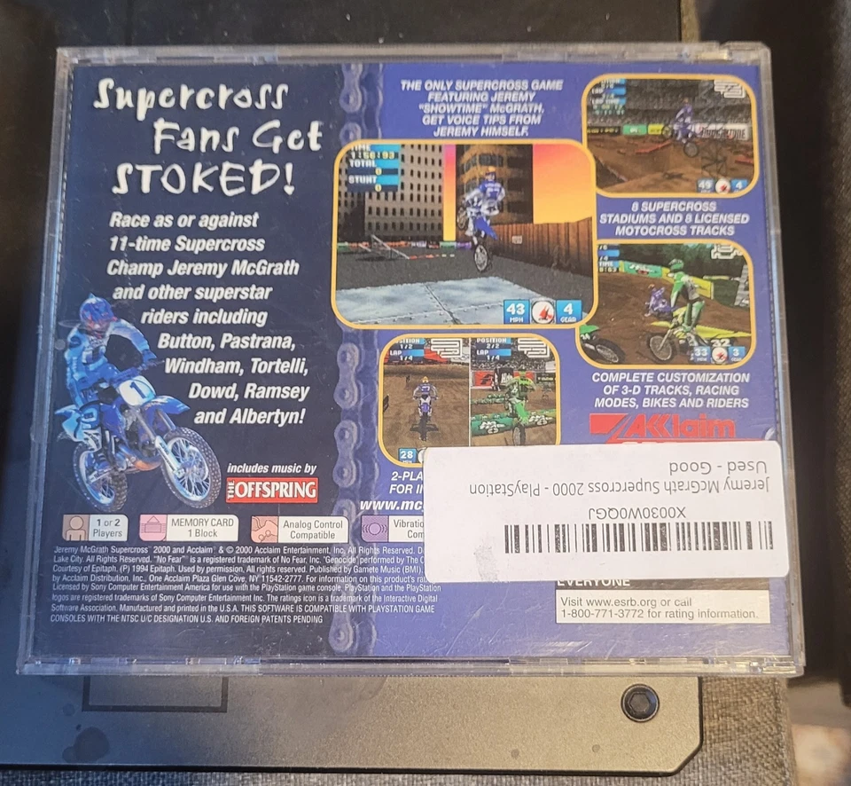 Jeremy McGrath Supercross 2000 (Sony Playstation) w/Manuel  - Image 4 of 4