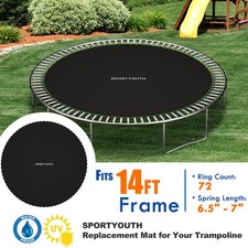Jumping Mat Replacement 14FT Trampoline 72 Rings Fit 6.5"-7" Springs with Tools
