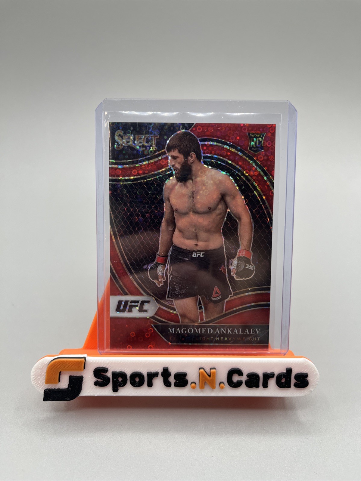 2021 Select UFC Magomed Ankalaev Rookie Octagonside Red Disco /199 #286