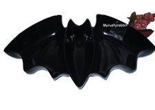 Halloween Black BAT Chip & Dip Serving Bowl - Melamine 20" Christian Siriano