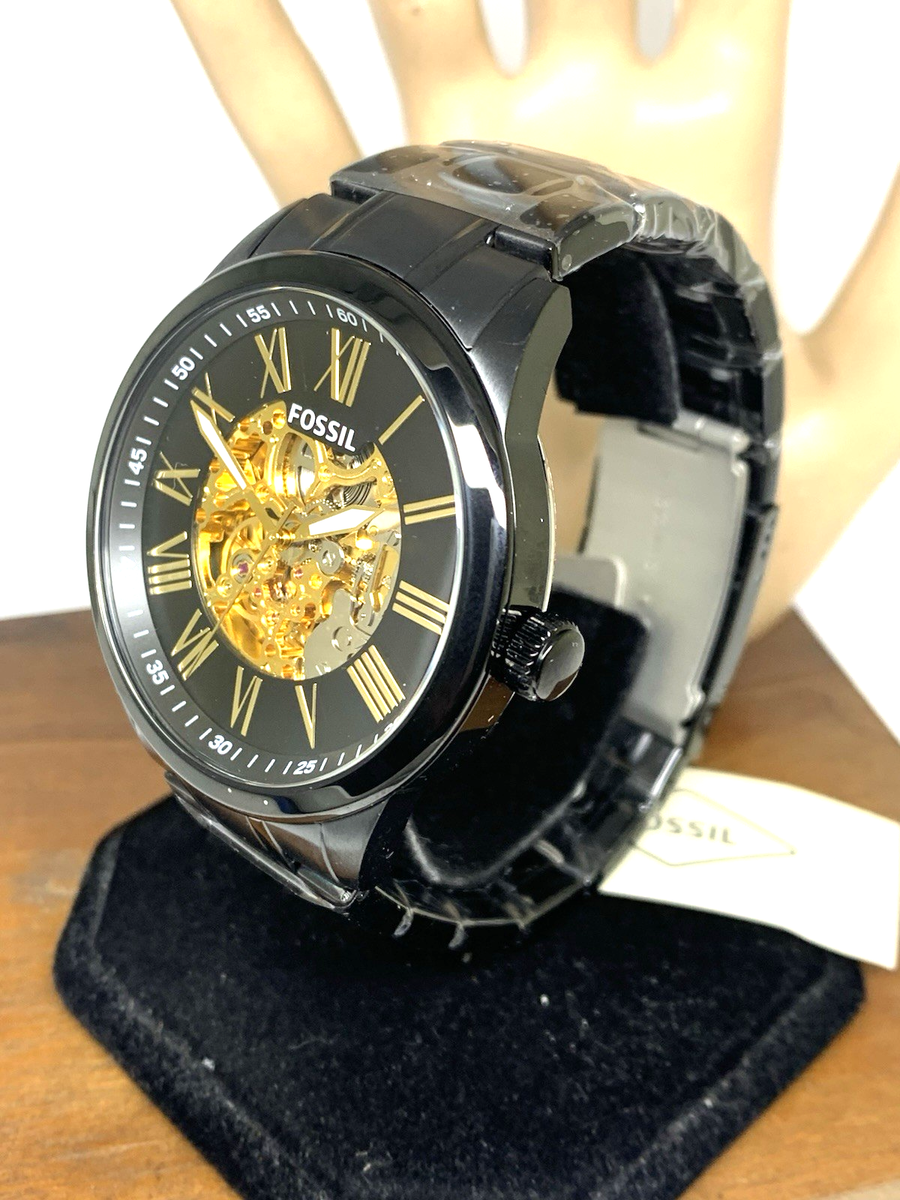 FOSSIL ゴールド ブラックダイヤル 時計 2本セット Fossil Men's Watch BQ2092 Flynn Automatic Gold Black Dial