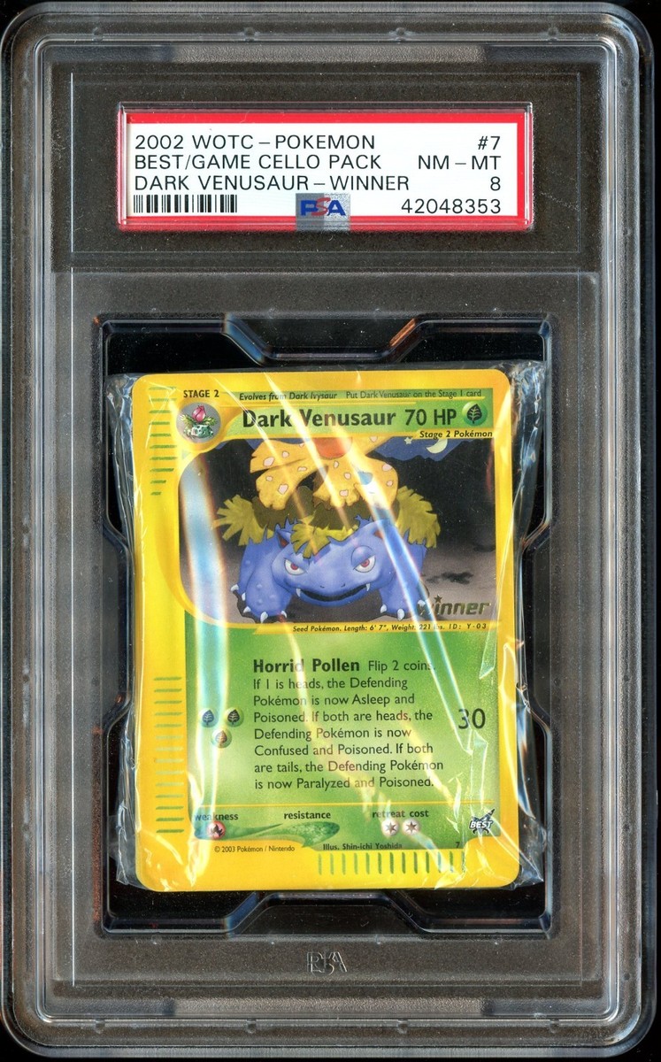 PSA 8 NM-MINT Dark Venusaur 7 WINNER Best of Game SEALED Pack of 8