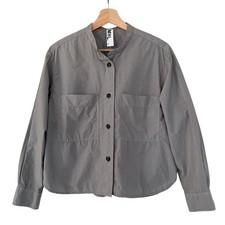MARGARET HOWELL MHL. Cotton Linen Long Sleeve Shirt Gray Size 2 Japanese Natural
