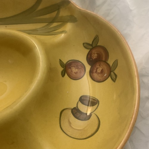 Handbemalte goldgelbe 5-teilige Schale Chip & Dip 11"x11" - Bild 4 von 8