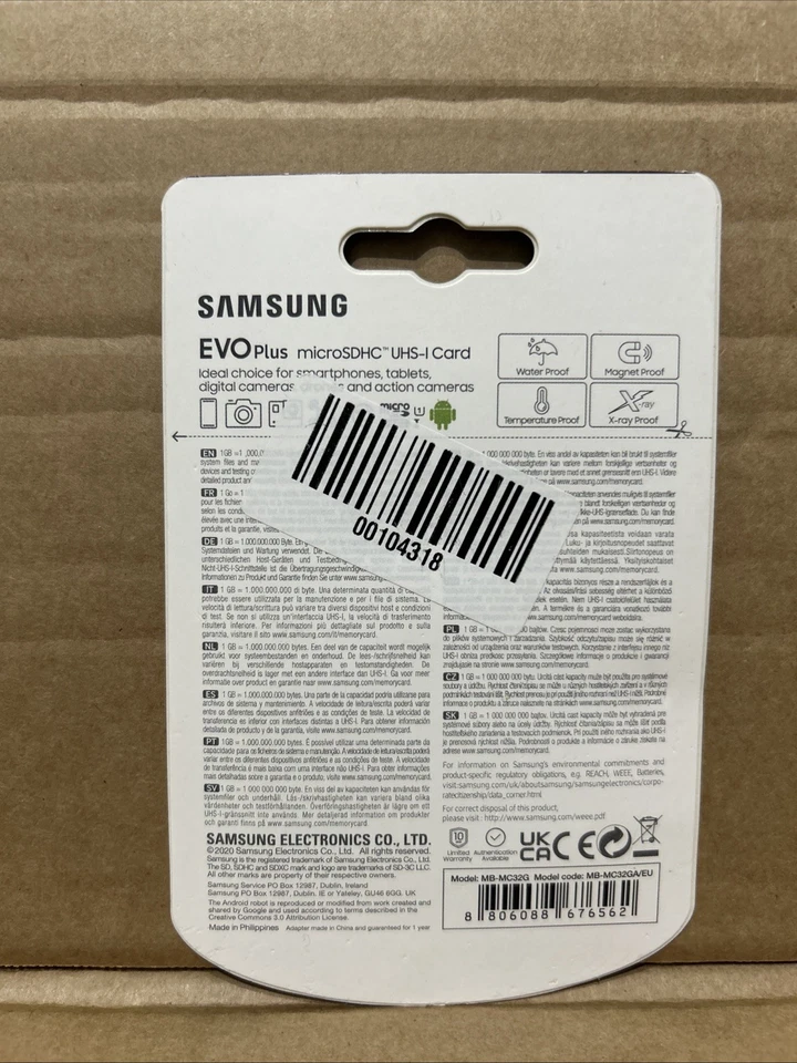 Samsung EVO Plus 32GB Class 10 MicroSDHC Memory Card - MB-MC32GA/EU - Image 2 of 2