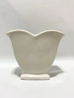Vtg MCM McCoy White Tulip Vase Garden Club 6"