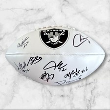 2025 Las Vegas Raiders Signed Autographed Team Logo Football Brock Bowers +++