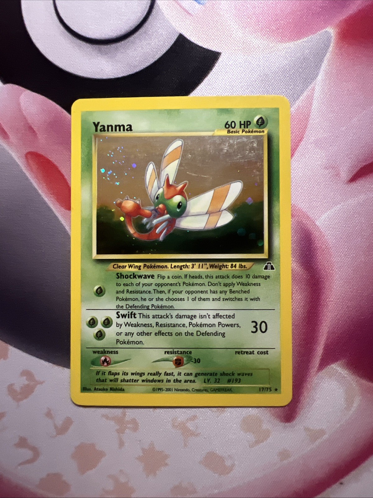 Yanma 17/75 Neo Discovery Holo Rare Pokemon *Swirl* NM