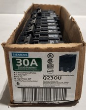 Siemens 30 Amp Double-Pole Type QP Circuit Breaker lot of 6 Q230U