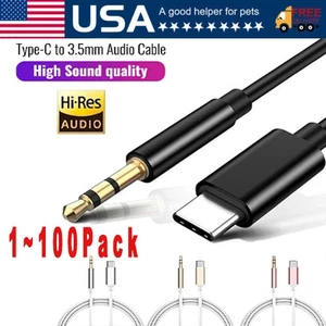 TypeC to Aux Cable USB Type-C Male To 3.5mm Cord Car AUX Music Audio Adapter Lot