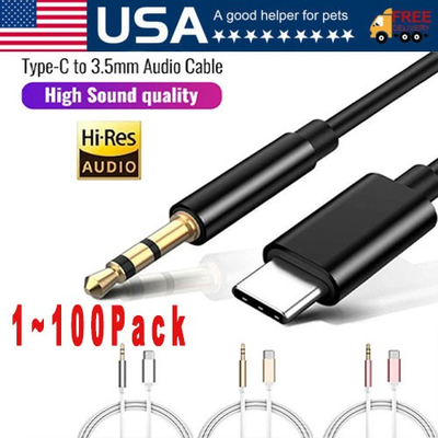 #ad #ad TypeC to Aux Cable USB Type C Male To 3.5mm Cord Car AUX Music Audio Adapter Lot $96.99