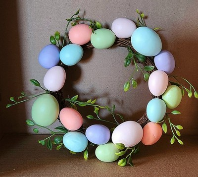 Target Bullseye Playground 2022 Egg Wreath Easter Spring Grapevine, 7'' Diameter