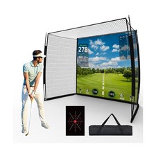 Golf Simulator Impact Screen Enclosure with Net Target Projector not Inclu...