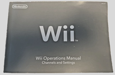 Wii Operations Channels And Settings Nintendo Manual  Very Good Strategy Guide