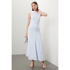 Simkhai Acacia Dress Blue Haze Jersey Maxi Gathered Waist Sleeveless Sz L