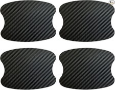 4PCS Car Door Handle Scratch Protector, TPU 3D Carbon Fiber Texture- Style 4