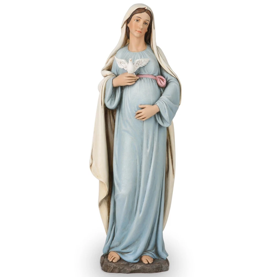 Expectante Virgen María Estatua 12.8" Bendita Embarazada Virgen María Regalo Religioso Foto 4 de 4