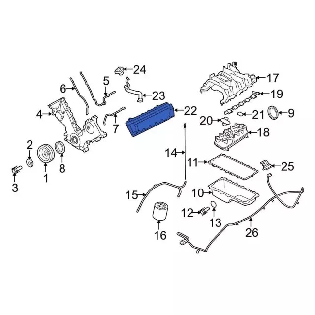 Cubierta de válvula original Ford DC2Z-6582-D Foto 2 de 4