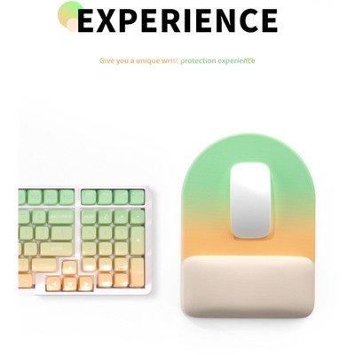 Ergonomic Mouse Pad With Contoured Wrist Support Gradient Half Circle Design