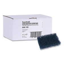 Boardwalk 188 3.5" x 5" Extra Heavy-Duty Scour Pad - Dark Blue 20/CT New