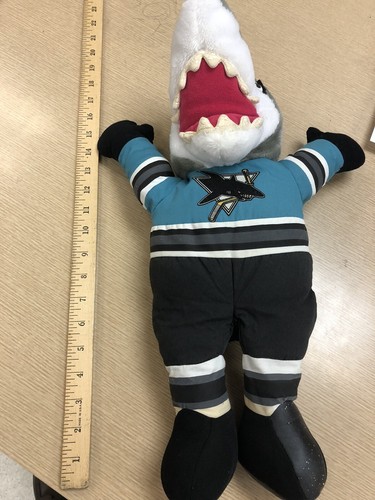 SJ Sharkie San Jose Sharks mascot stuffed plush puppet 18 inches Original RARE - Picture 12 of 12