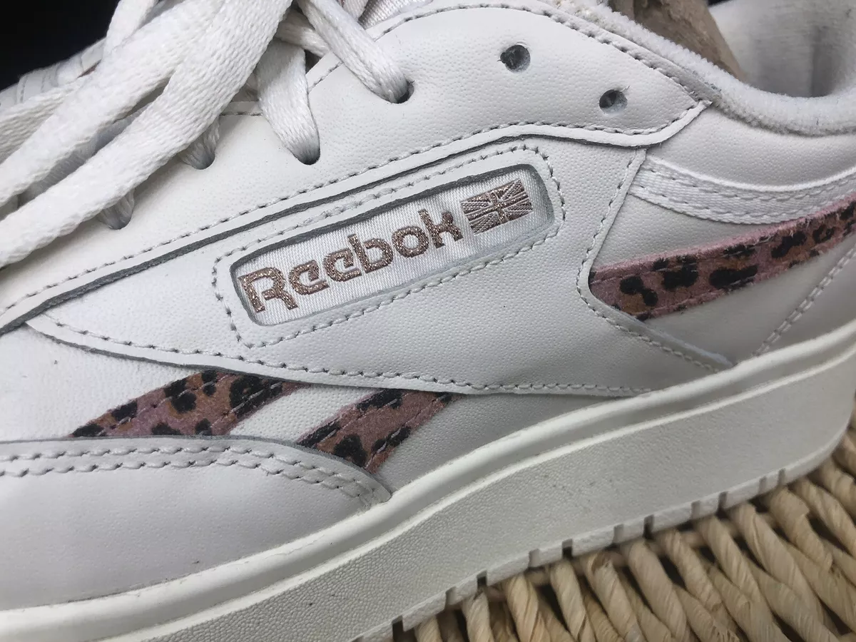 Reebok club c hotsell double leopard print
