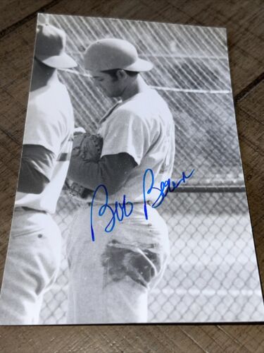 Carte postale Bob Boone dédicacée signée vintage 3,5 x 5 lecture Phillies - Photo 1/4