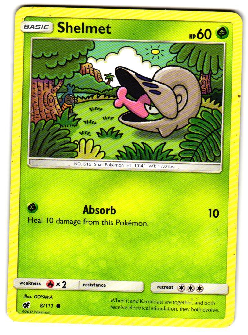 Pokemon SM: Crimson Invasion Shelmet #8/111 LP Common