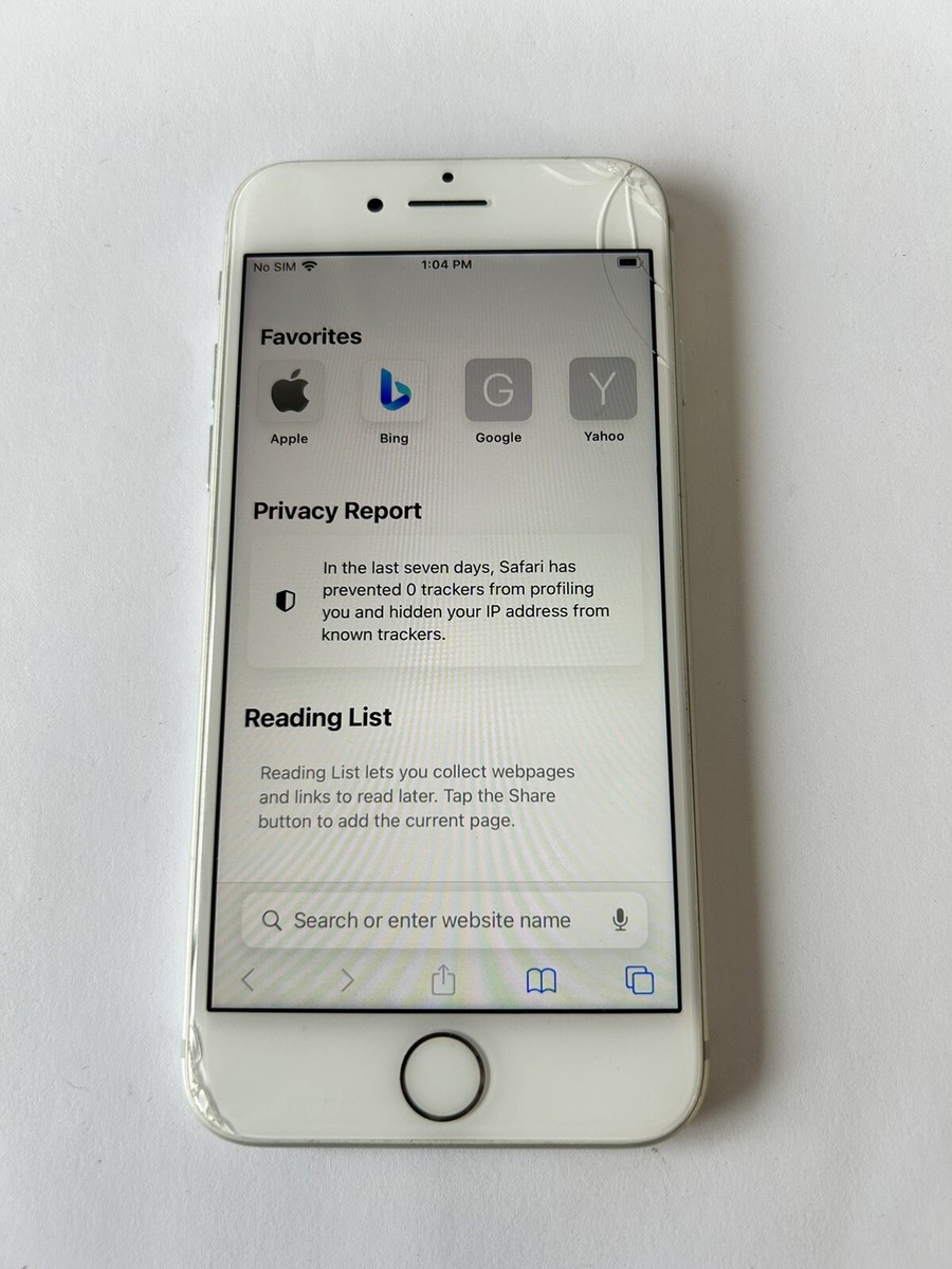 Apple iPhone 7 32GB A1660 Silver Unlocked iOS 15.8.4 CRACKED