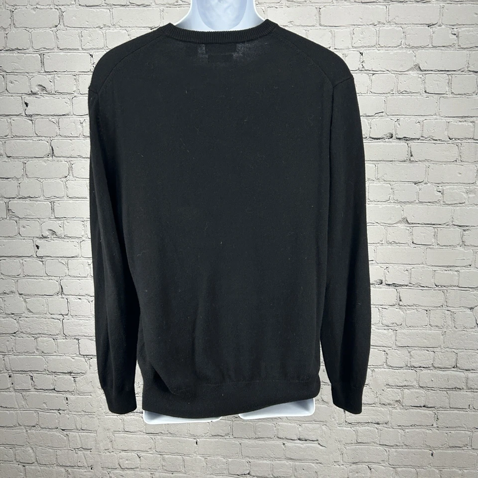 Suéter Pullover Alan River Negro Algodón Cachemira Manga Larga Talla Mediana M Foto 2 de 4