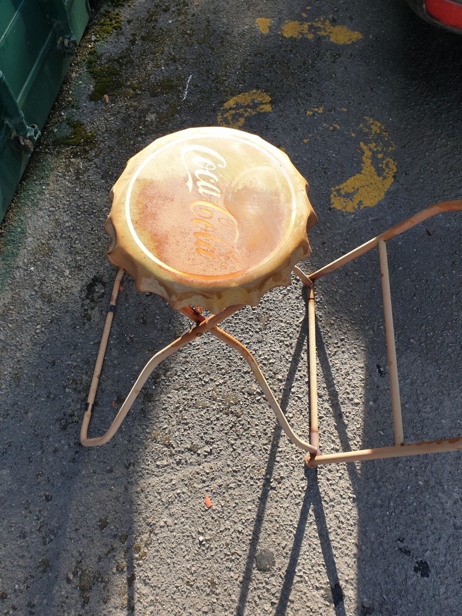 Coca-Cola ヴィンテージトレイ 4個セット 1970年代当時もの非売品 Original Vintage 1970s Coca Cola Table And Chairs Fold Up Rare