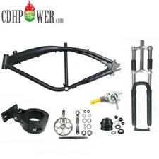 CDHPOWER Black Felt Faker Gas Bike Frame 3.4L & Wide Crank & 26" Suspension Fork