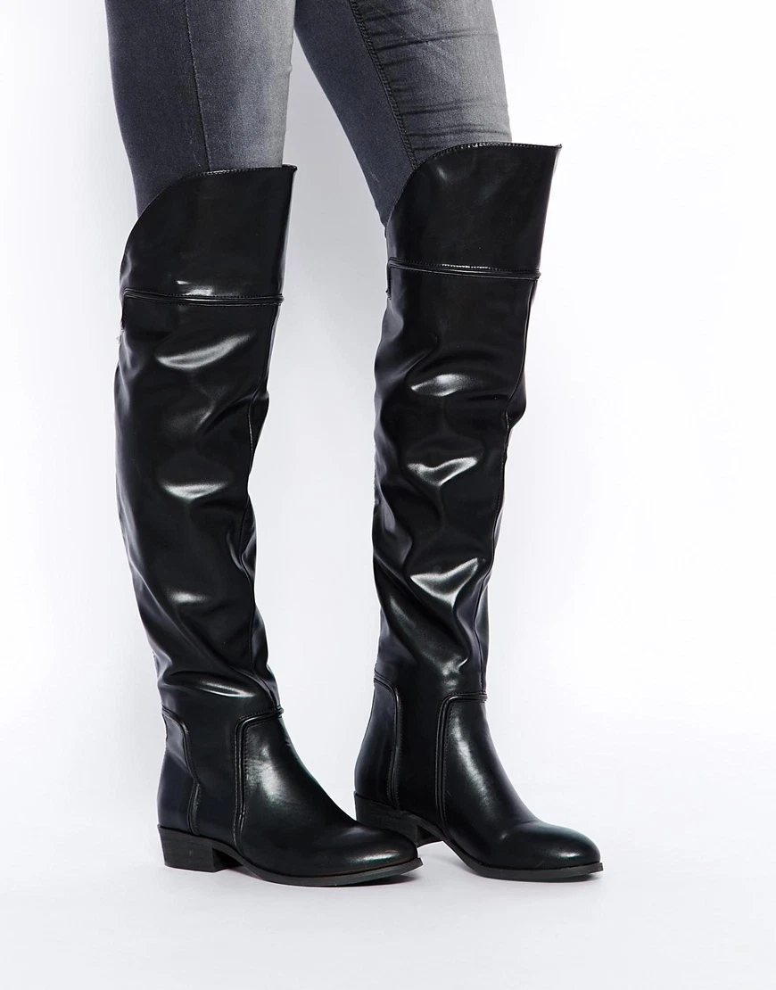 Report over the shop knee boots