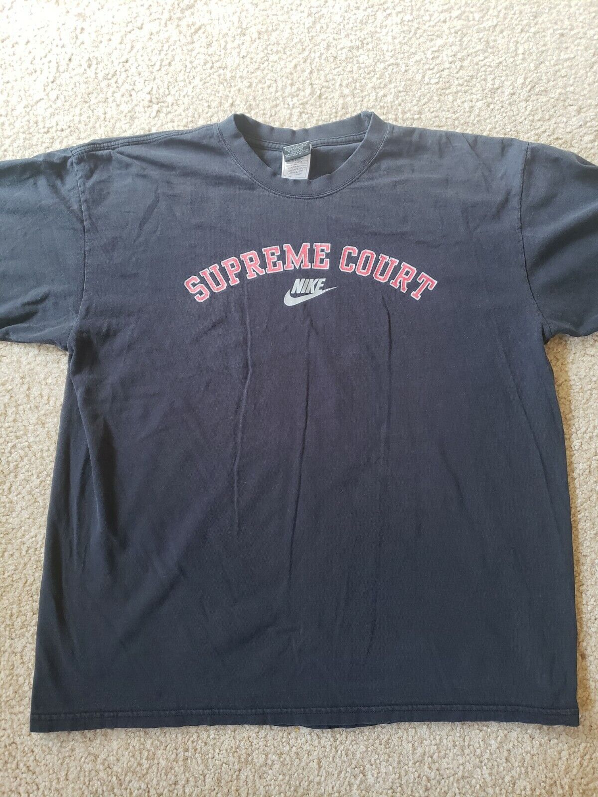 Vintage 90s Nike Supreme Court Basketball Black T… - image 1