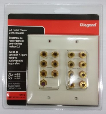 OnQ Legrand 7.1 Home Theater Connection Kit Wall Plate Light Almond WP9009-LA-V1