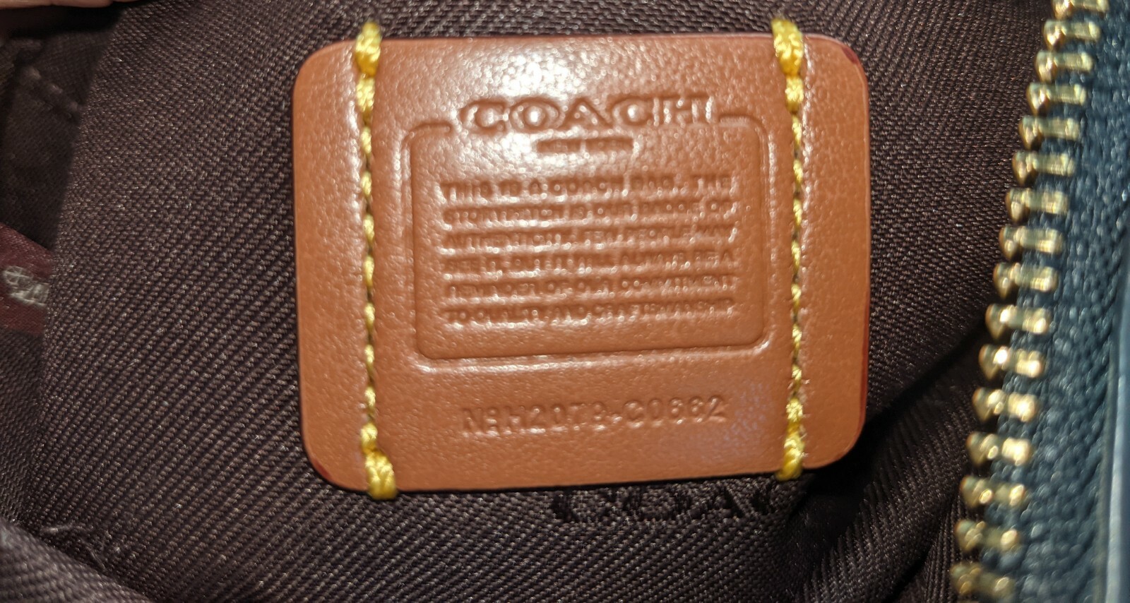 COACH Denim Jacquard Kitt Crossbody Messenger Bag Handbag Leather Navy