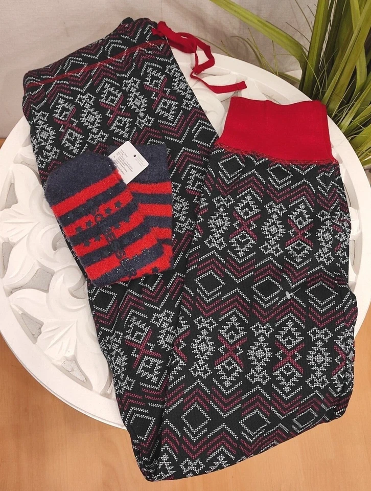 Schiesser Set Pyjama Socken 36 S 38 M 40 L 42 XL blauschwarz rot Schlafanzug - Bild 4 von 4