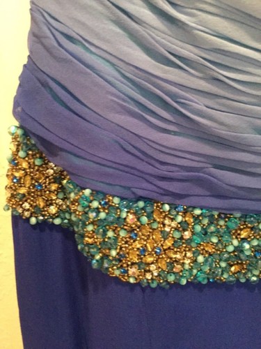ALYCE Design NUEVO SEDA Desfile Baile de graduación Formal Vestido Largo Azul Real Ombre con Tren 8 - Imagen 4 de 9