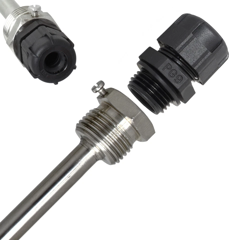 TAUCHHÜLSE Edelstahl 1/2 " 30 bis 400 mm schutzrohr 6mm Temperaturfühler Sensor - Bild 4 von 4