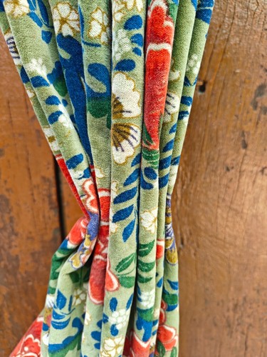 INDISCHER VINTAGE BAUMWOLLSAMT VORHANG FENSTERDEKOR FLORAL BEDRUCKT TÜRVORHANG - Bild 5 von 7
