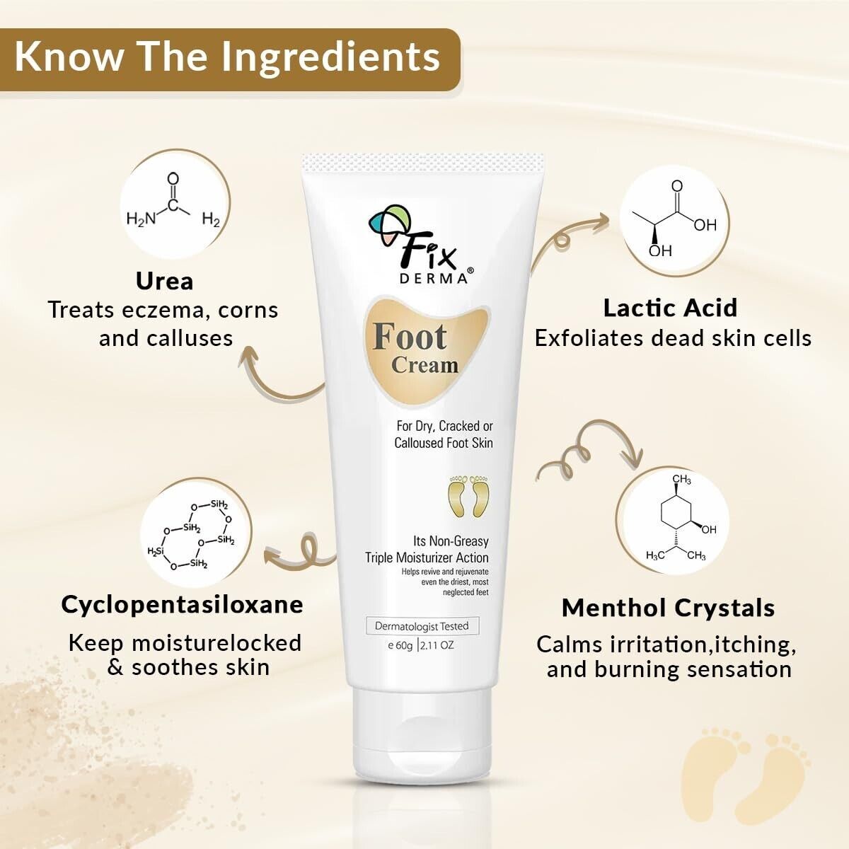 Fixderma 5 Lactic Acid, 15 Urea, 3 Glycerine, Foot Cream eBay