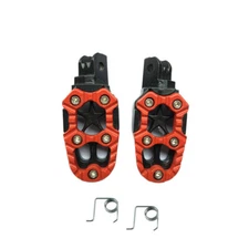 Motorcycle Foot Pegs Pedals Footrest Footpegs Scooter M8 Install Bolts RED
