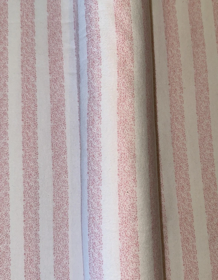 Tela a rayas rosa y blanca tejida de algodón de colección 58”x2,75 yardas bonita para ropa de otoño Foto 4 de 4