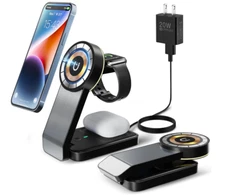 3-in-1 Magnetic Charging Station Foldable Charger for Apple iPhone Watch Airpods