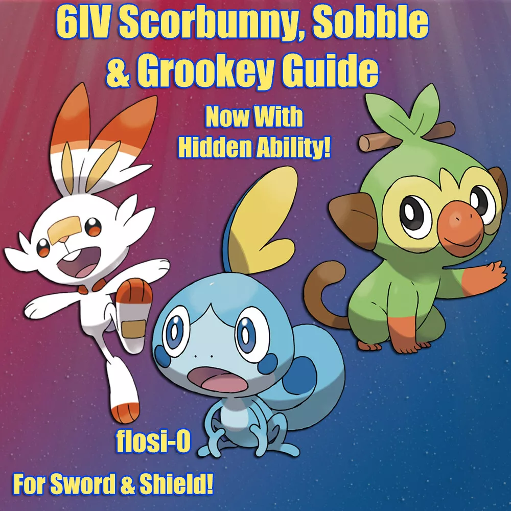 Shiny Grookey/Scorbunny/Sobble Starters Pack HA 6IV - Pokemon Sword/Shield