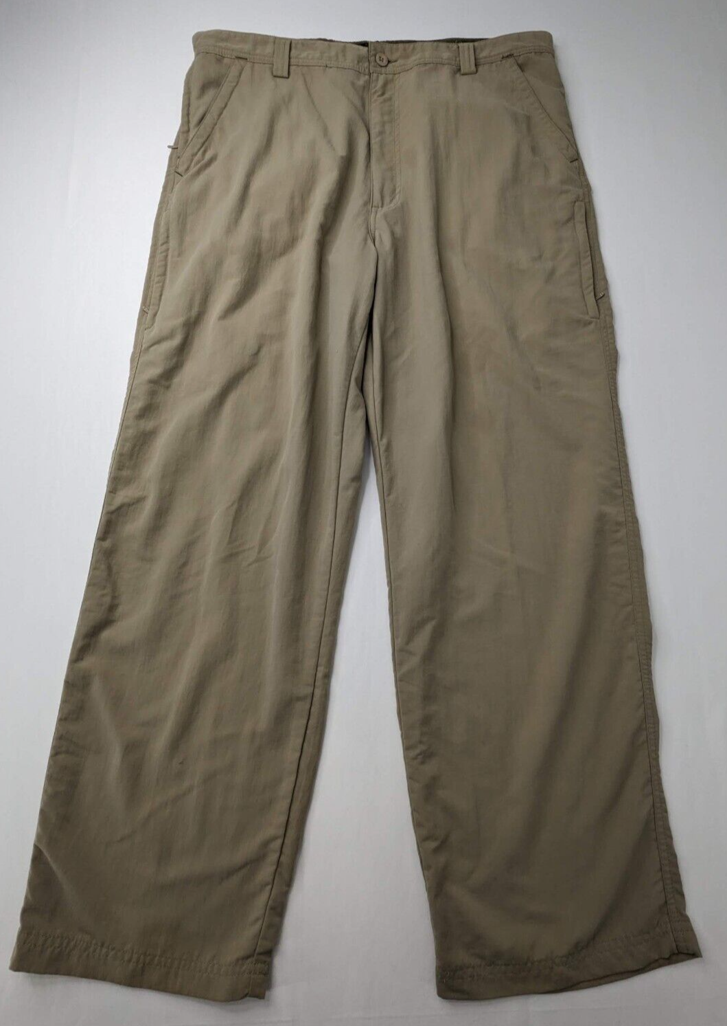 REI Hiking Pants Men's 38W 30L Beige Lightweight Packable Fishing