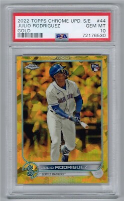 JULIO RODRIGUEZ 2022 TOPPS CHROME UPDATE SAPPHIRE RC GOLD 